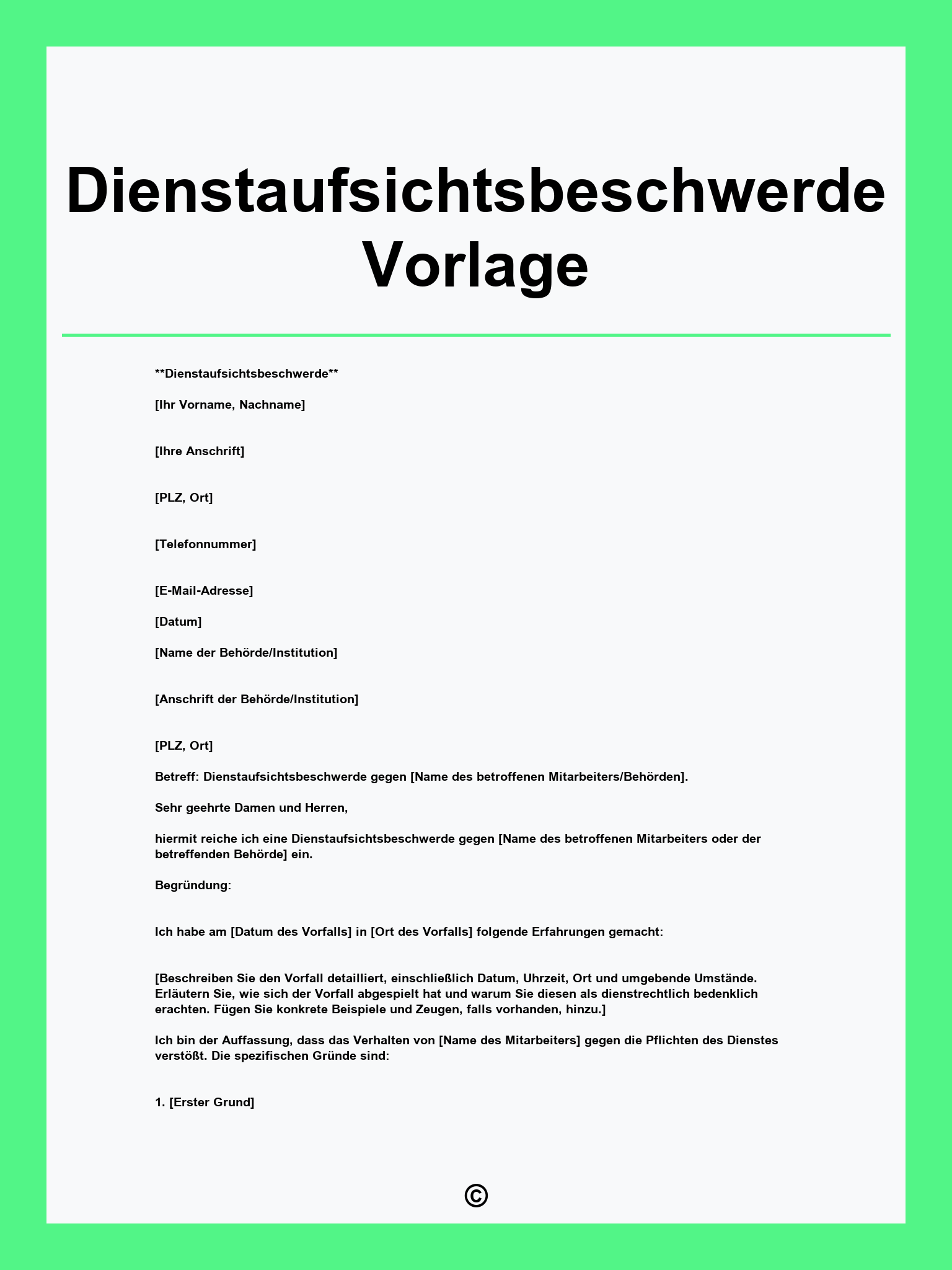 Dienstaufsichtsbeschwerde Vorlage